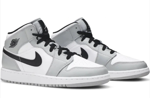 Air Jordan 1 Mid GS-Light Smoke Grey