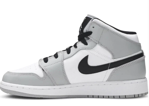 Air Jordan 1 Mid GS-Light Smoke Grey