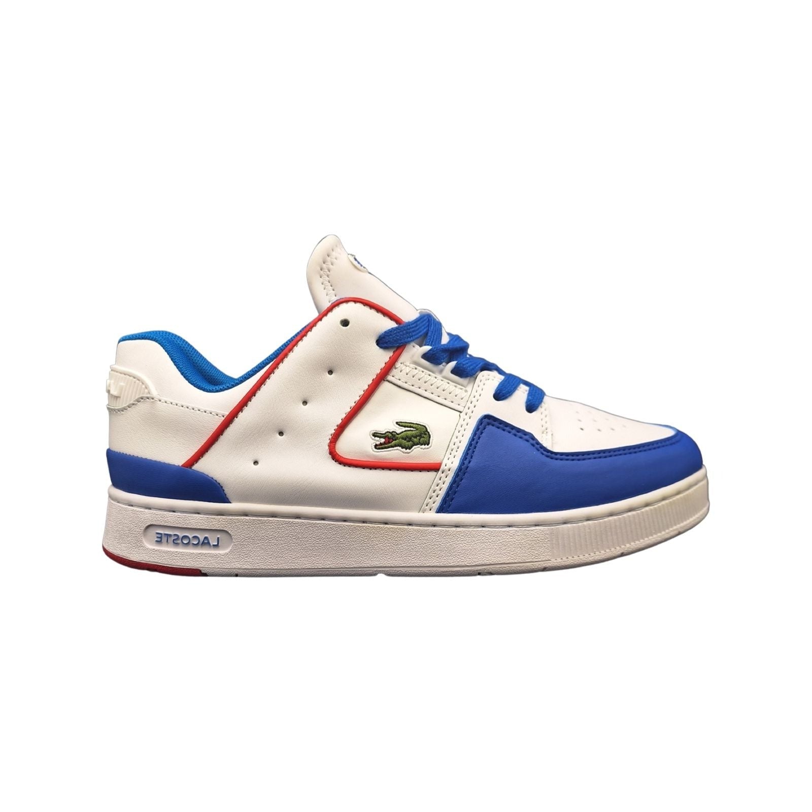 Lacoste Mens Court Cage Trainers White/Blue