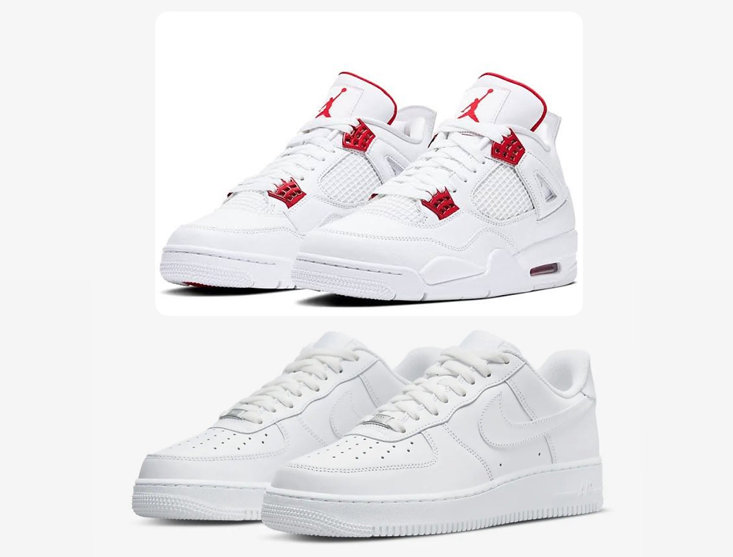 Air Jordan 4 Metallic Red X Air Force 1 Combo